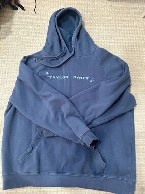 Taylor Swift Blue Logo Hoodie - with Light Blue Text